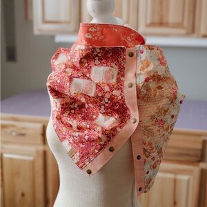 Women’s wrap cowl scarf || metal snaps